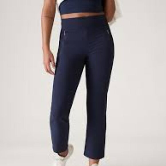 Athleta Fairway High Rise Golf Pant Navy Blue size 14 Sporty Outdoor Athleisure - Picture 1 of 5